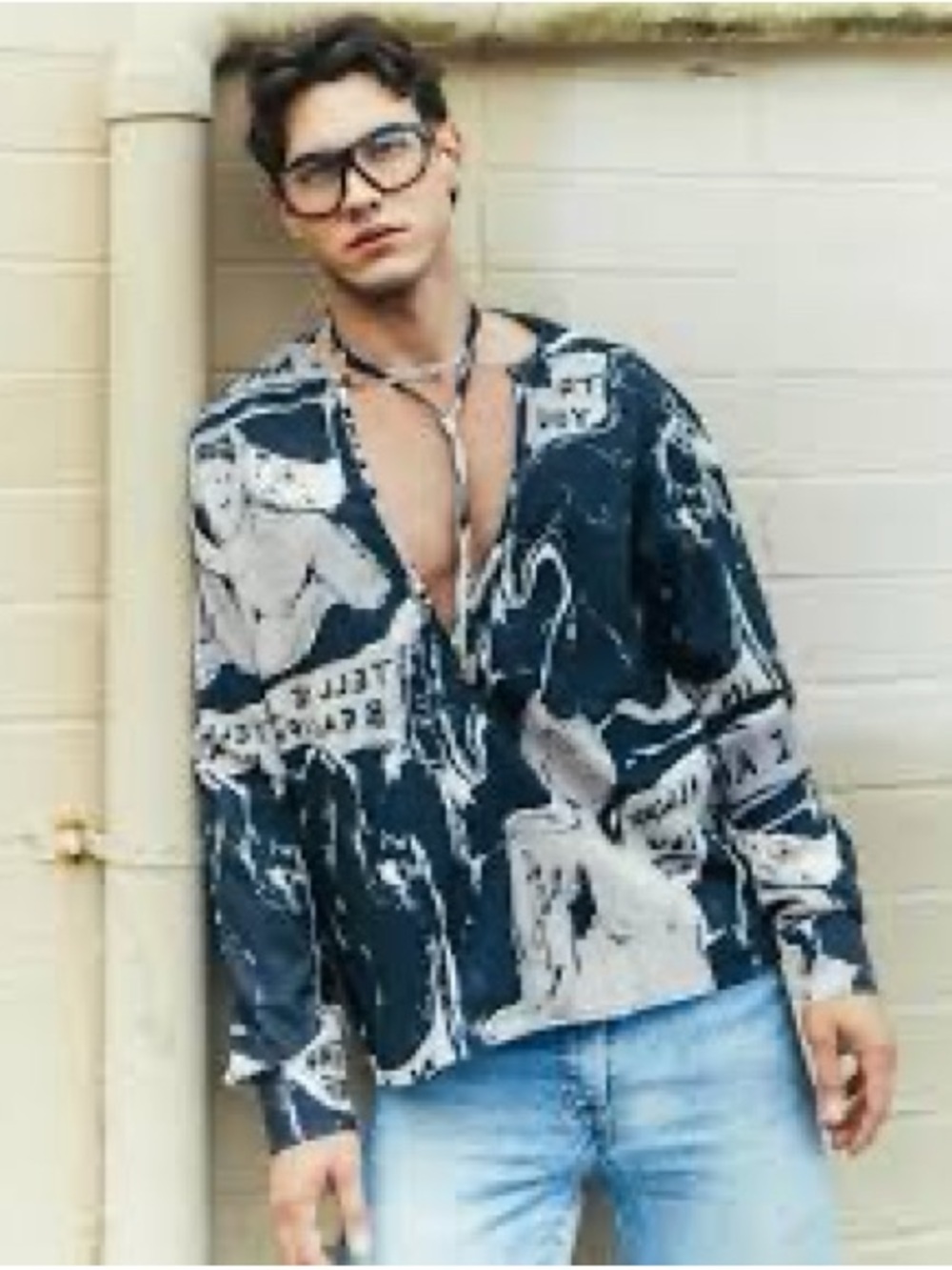 Patrick Church Graphic Deep V Neck